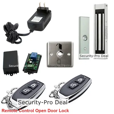 Door Access Control System + Electric Magnetic Lock+2Wireless Remote Unlock Door • £56.34