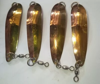 4 Vintage Canadian PALCO #5 P3C Salmon Trolling Fishing Spoon Lure Krocodile • $23