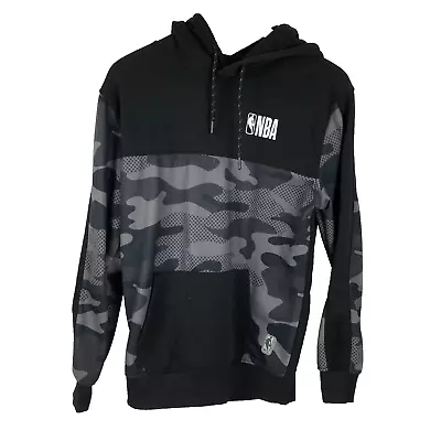 NBA Logo Hoodie Mens Small Black And Camo Basketball Hooded Sweatshirt • $5