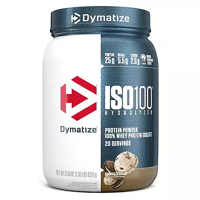 ISO100 Hydrolyzed Whey Isolate Protein Powder Cookies & Cream 20 Servings • $31.75