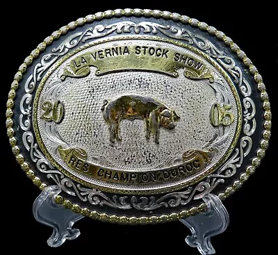 Pig Hog La Vernia Stock Show Champion Duroc Montana Silversmiths Belt Buckle • $33.25