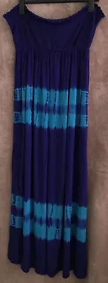 Butterfly By Matthew Williamson Ladies Sleeveless Maxi Dress-uk16 Turquoise Mix • £18.95