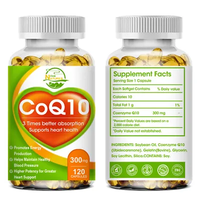 COQ 10 Coenzyme Q-10 300mg Increase Energy & Stamina Support Heart Health 120 • $12.04