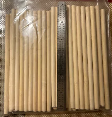 50 PIECES BIRCH WOOD DOWEL RODS - 1/4” X 6” MULTIPURPOSE FOR CRAFTS & FOOD STICK • $5.78