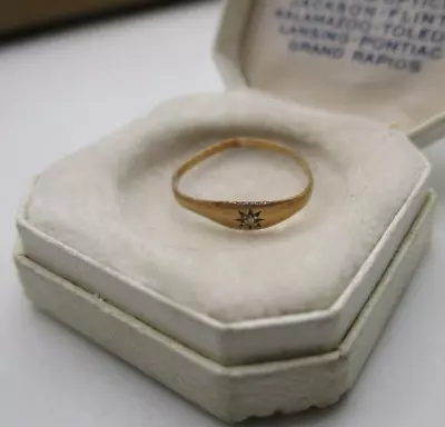 Antique 10k Solid Gold Baby Infant Ring W/Box • $13.50