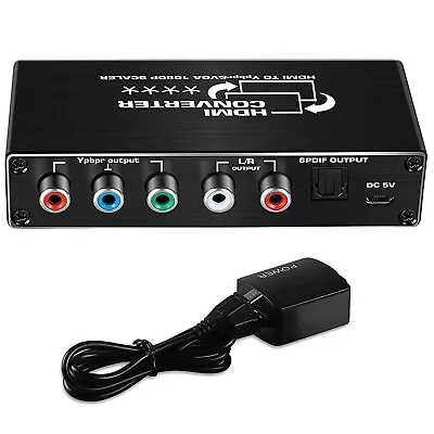 1080P HDMI To RGB Converter HDMI To YPbPr VGA Scaler Converter With Audio • £37.18