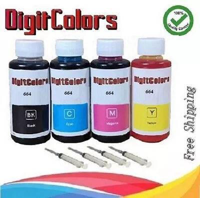 4x100ml Ink Refill For Epson T664 664 Ink For ET-2500 ET-2550 ET-2600 ET-2650 • $12.75