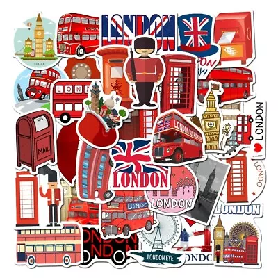 50pcs London Cartoon Waterproof Stickers • £12