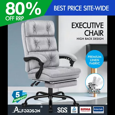 ALFORDSON Office Chair Executive Computer Fabric Work Seat Recliner Gaming • $129.95