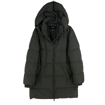 VERO MODA Womens Dark Green Coated Puffer Hooded Jacket Coat Size S • $26.19