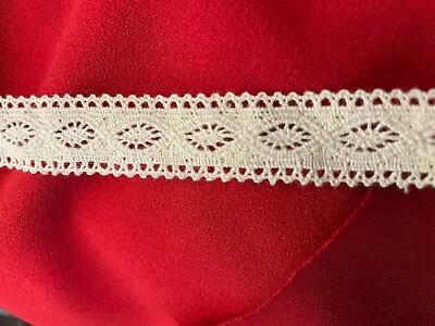 10 Yards Vintage Natural Cotton Crochet Lace Trim 3/4” • $10.99