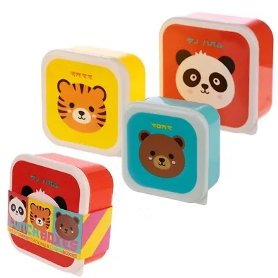 Children's Kids Characters Cute-Animals School Nursery Lunch Snack Box 3Pc Set • £11.95