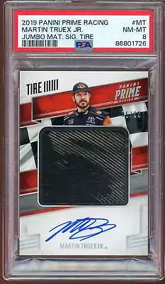 Martin Truex Jr. 2019 Panini Prime Racing Jumbo Mat Signatures Tire #mt PSA 8 • $35