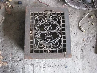 Vtg Antique Ornate Cast Iron Floor Grate Register Vent 14X12x5  Victorian  Deco • $89.95