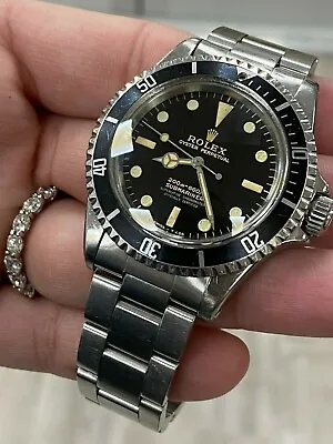 VINTAGE Rolex Submariner 5512 Stainless Steel Black Dial 1964 Glossy Gilt Dial • $36995