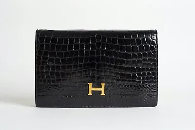 Authentic Vintage HERMeS Annie Lydie Bag In Black Crocodile • $1
