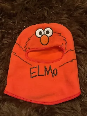 Sesame Street Elmo Logo Winter Face Mask Cap/Hat Used Child Size • $10