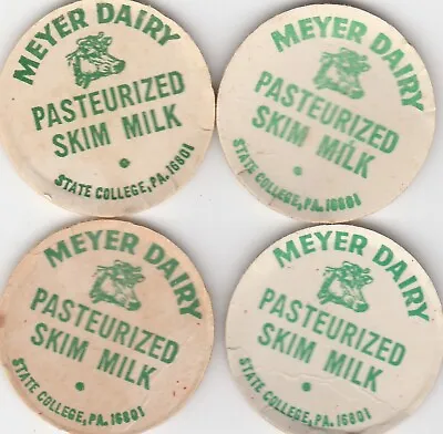 Lot Of 4 Milk Bottle Caps. Meyer Dairy. State College Pa. • $3.99