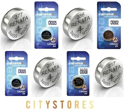 Renata Watch Battery Batteries Swiss 2032 2025 Silver Oxide 1.55v Sr626sw Sr66 A • £2.99