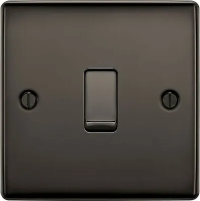 £5.29 • Buy BG Nexus Metal NBN12 -POLISHED BLACK  NICKEL Single Light Switch 1 Gang 2 Way