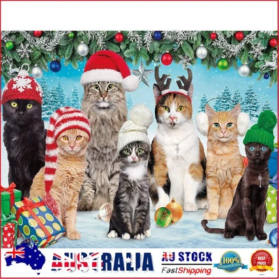 $10.14 • Buy AU (DE5645) DIY Diamond Painting Kit Christmas Cats Square Diamond Picture Handi