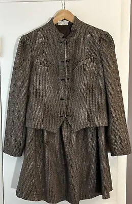 Vintage Unbranded Wool Blend Plaid Suit Skirt & Jacket Size 11/10 • $15