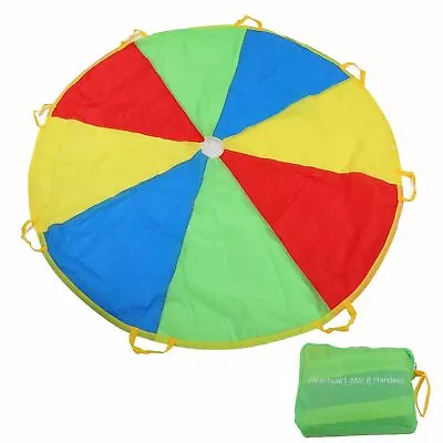1.8m Sack Rainbow Umbrella Kids Play Parachute Sport Activity Game Acce Vis • $28.22