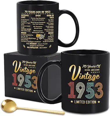 70Th Birthday Gifts For Men Women Turning 70 Year Old Birthday Gifts Funny 70T • £11.94