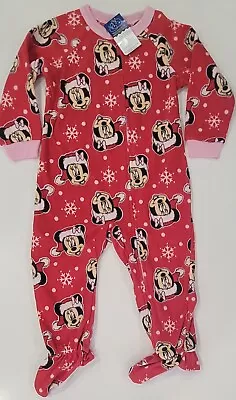 Toddler Girls 3T Minnie Mouse Disney Christmas Pajamas 1 Piece Red • $20