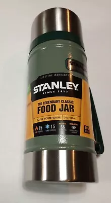 Stanley Classic Food Jar 24oz Vacuum Thermos Camping Cookware Green HOT COLD • $38.99