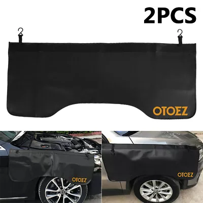 2Pack Automotive PU Leather Soft Fender Cover W/Magnet & Hooks 3 Types & 4 Color • $15.95