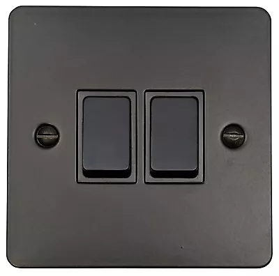 £14.30 • Buy Flat Plate Matt Black FFB Light Switches, Plug Sockets, Dimmers, Cooker, Fuse TV