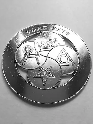 Masonic  Metal Chrome York Rite Auto Car Emblem • $13.99