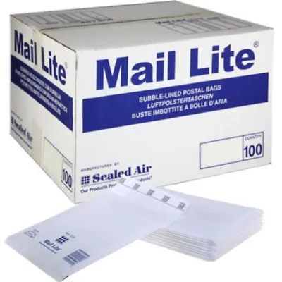 100 X Mail Lite Padded Envelopes Size A000 110x160mm White Bubble Lined Mailers • £15.28