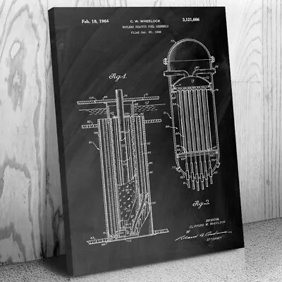 Nuclear Reactor Fuel Rods Patent Canvas Print Engineering Student Engineer Gift • $49.95