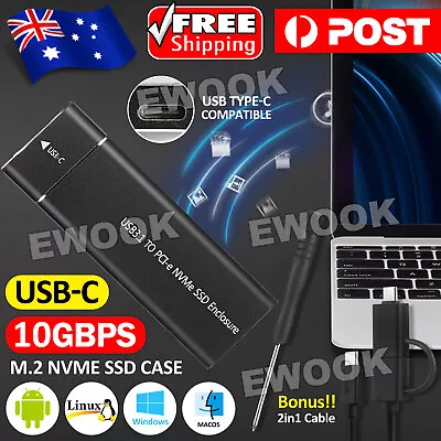$20.95 • Buy USB 10Gbps To M.2 NVMe SSD External Enclosure Storage Case Box USB-C Drive