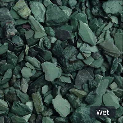 Green Slate Chippings 40mm Decorative Aggregates Pebbles Patio Gardens 20Kg Bag • £13.95