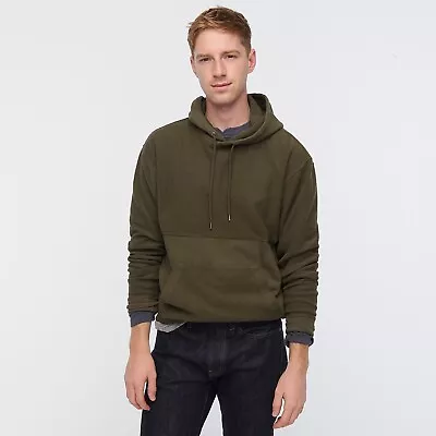 J. Crew Men's Garment Dyed Pieced French Terry Pullover Hoodie Green Size S • $9.99