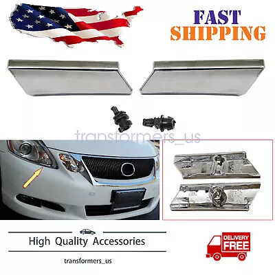 Fit LEXUS GS300 GS350 2006-2011 L&R Car Headlight Washer Nozzle Cover Chrome • $13.89