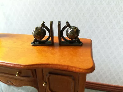 $7.25 • Buy Dollhouse Miniature World Globe Bookends Antique Bronze 1:12 Scale Accessory