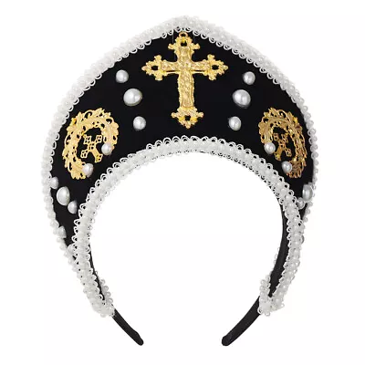 Renaissance Lady Tudor Headpiece Medieval Lady Cross Royal French Hood Coronet • £20.39