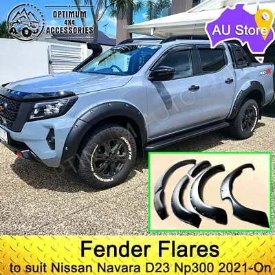 Matte Black Smooth Fender Flare To Suit Nissan Navara D23 NP300 MY21 2021-On • $350.10