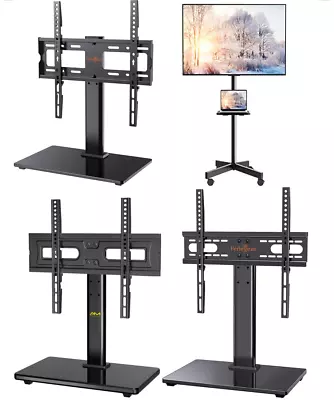 £49.99 • Buy TV Stand Bracket Desk Top Monitor Table Stand Mount TV Trolley Stand On Wheels
