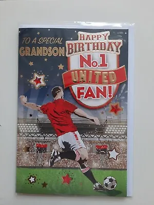 Manchester United No1 Fan Birthday Card For Grandson • £2.99