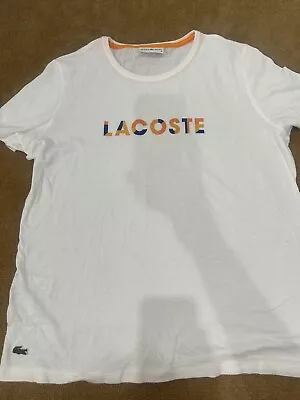 Lacoste White Shortsleeve T- Shirt - Size 38 • $18.96