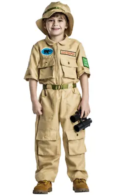 Kids Zoo Keeper Costume Childrens Safari Jungle Explorer Outfit Boys Girls 3-14 • £22.95