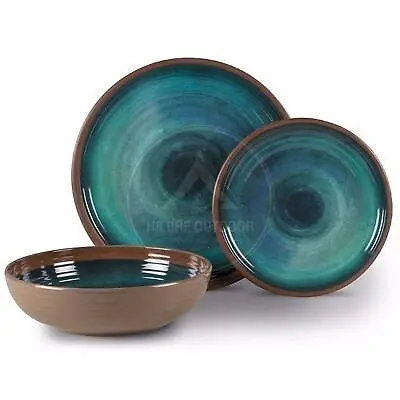 £40.50 • Buy 12 Pc Melamine Dinner Set Plate Bowl Picnic Dishwasher Safe Outdoor Tableware