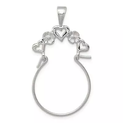 Sterling Silver Heart Charm Holder 0.8 X 1.7 In. • £17.53