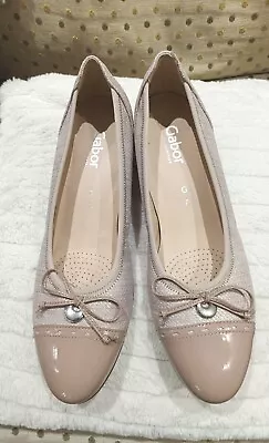 Gabor Gorgeous Ladies Light Beige Leather Slip On Shoes Size Uk 7g Bnwob • £11.01