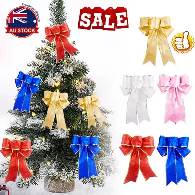 Christmas Tree Bow Decoration Bow Knot Ornament Baubles XMAS Party Hanging KJ • $8.27